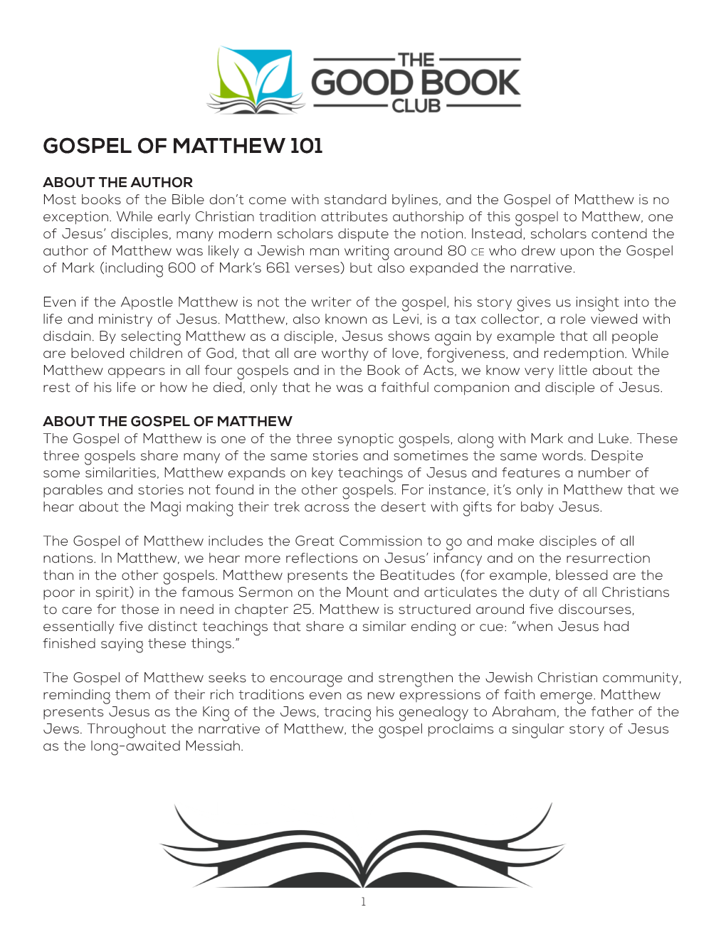 Gospel of Matthew 101