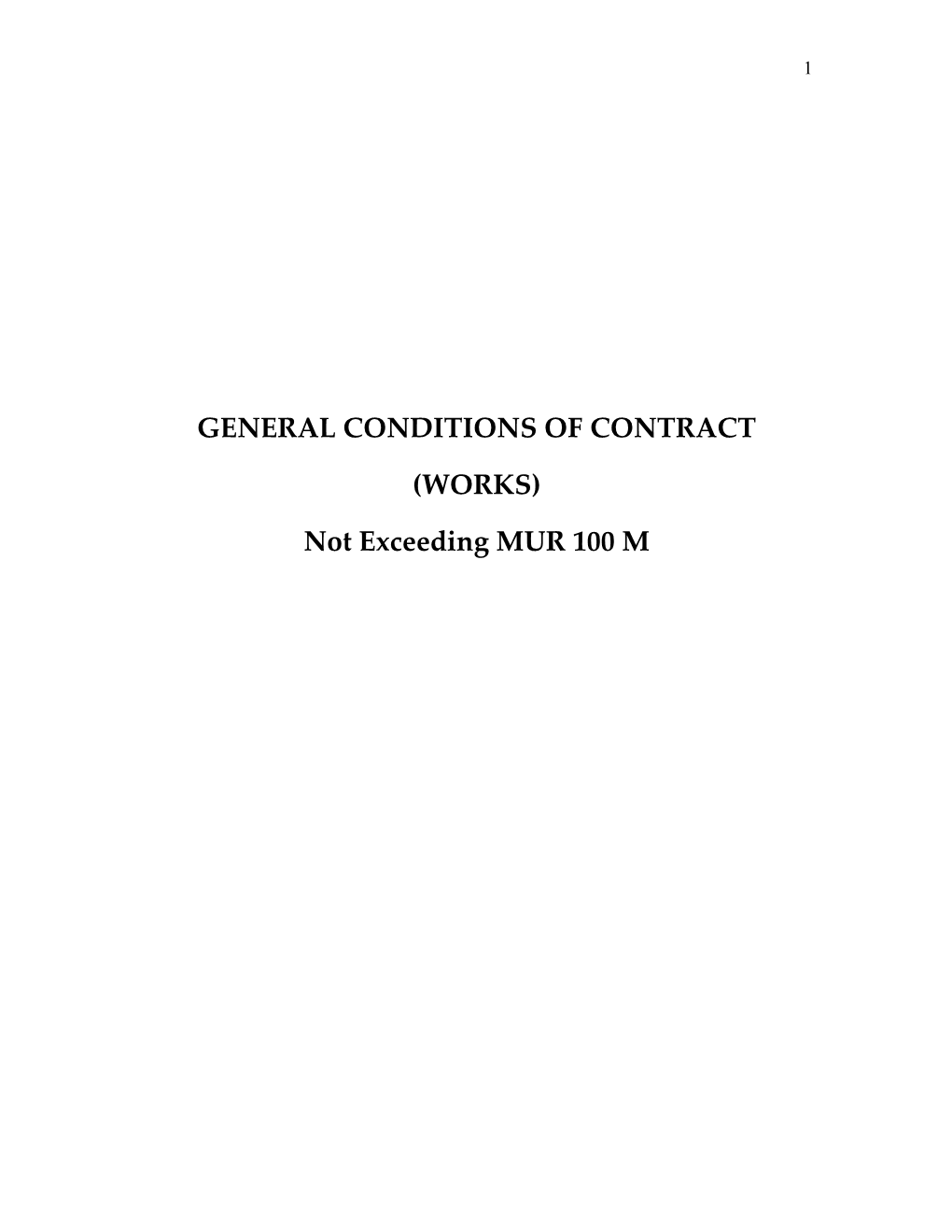 General Conditions of Contract