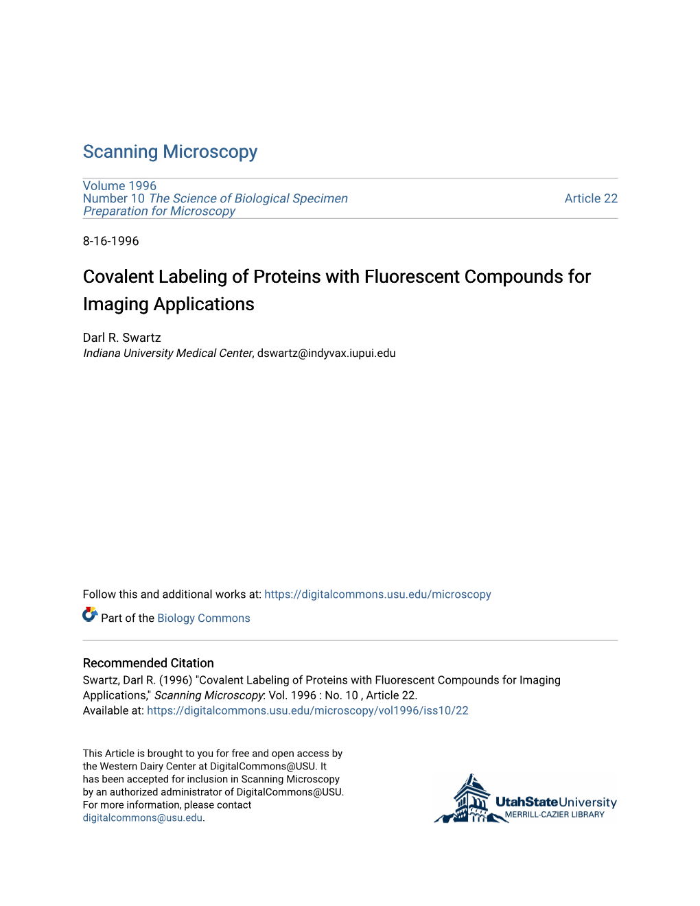 Covalent Labeling of Proteins with Fluorescent Compounds for Imaging Applications