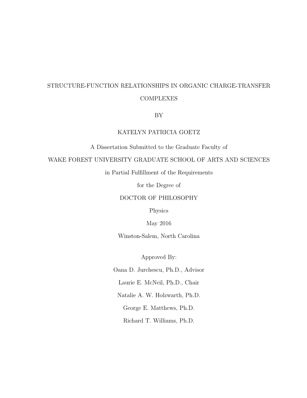 Structure-Function Relationships in Organic Charge-Transfer