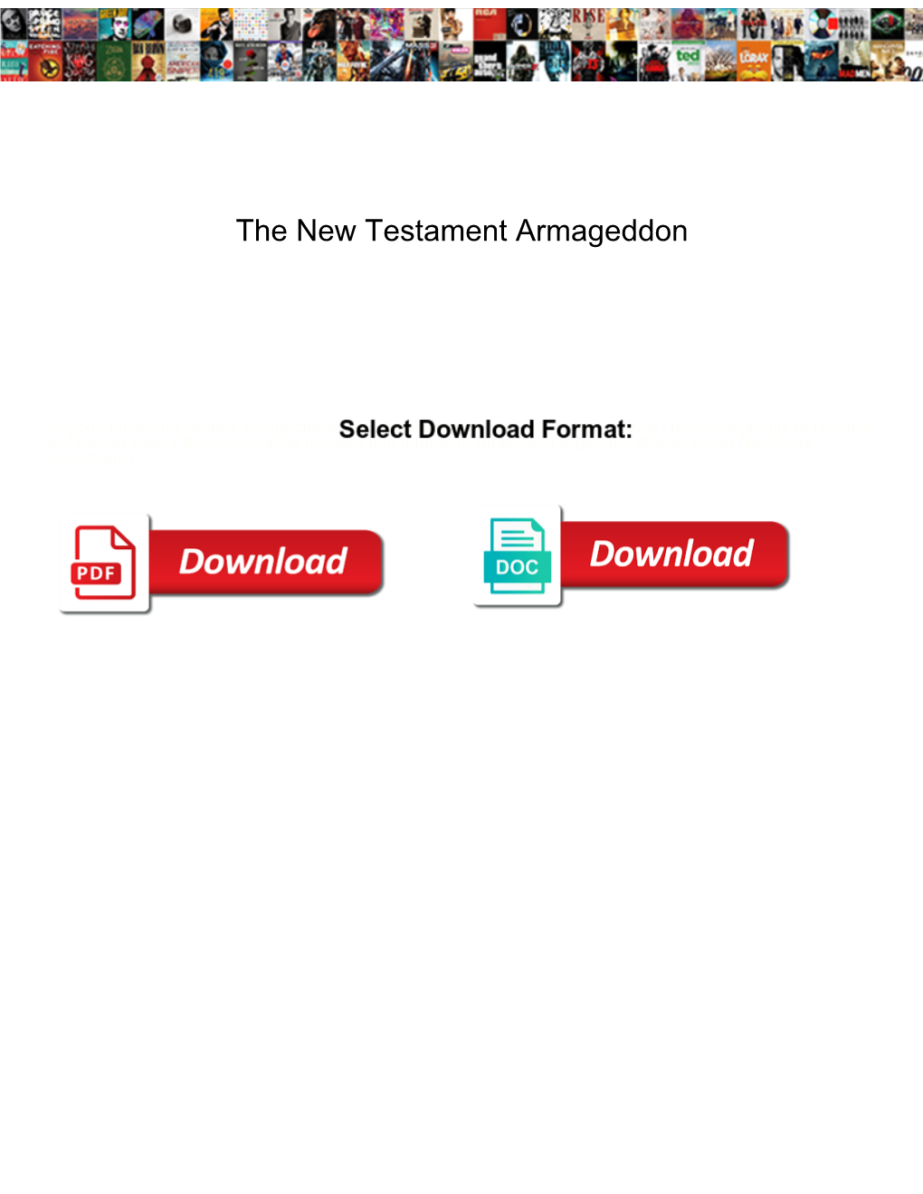 The New Testament Armageddon