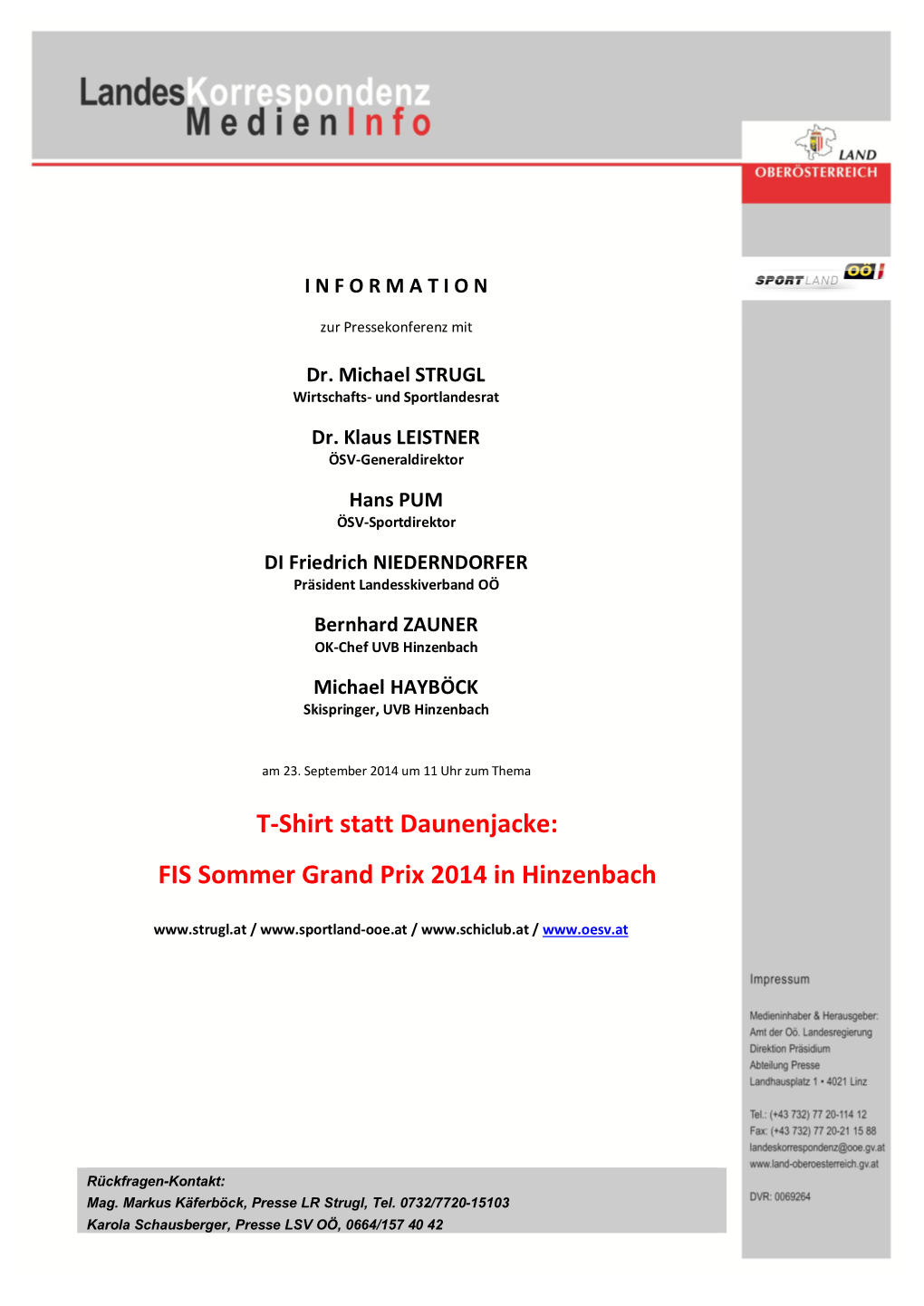 FIS Sommer Grand Prix 2014 in Hinzenbach