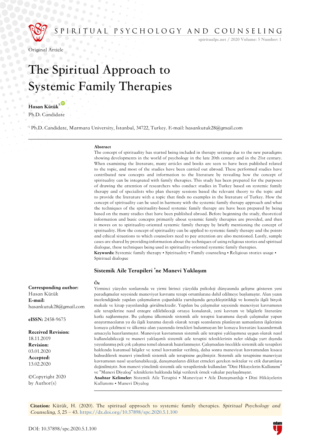 The Spiritual Approach to Systemic Family Therapies