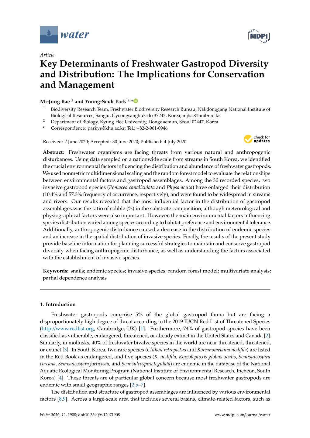 Key Determinants of Freshwater Gastropod Diversity and Distribution: the Implications for Conservation and Management