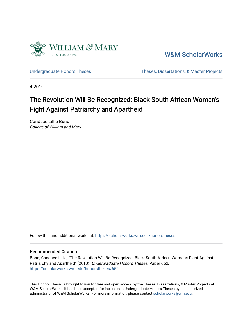 Black South African Women's Fight Against Patriarchy and Apartheid