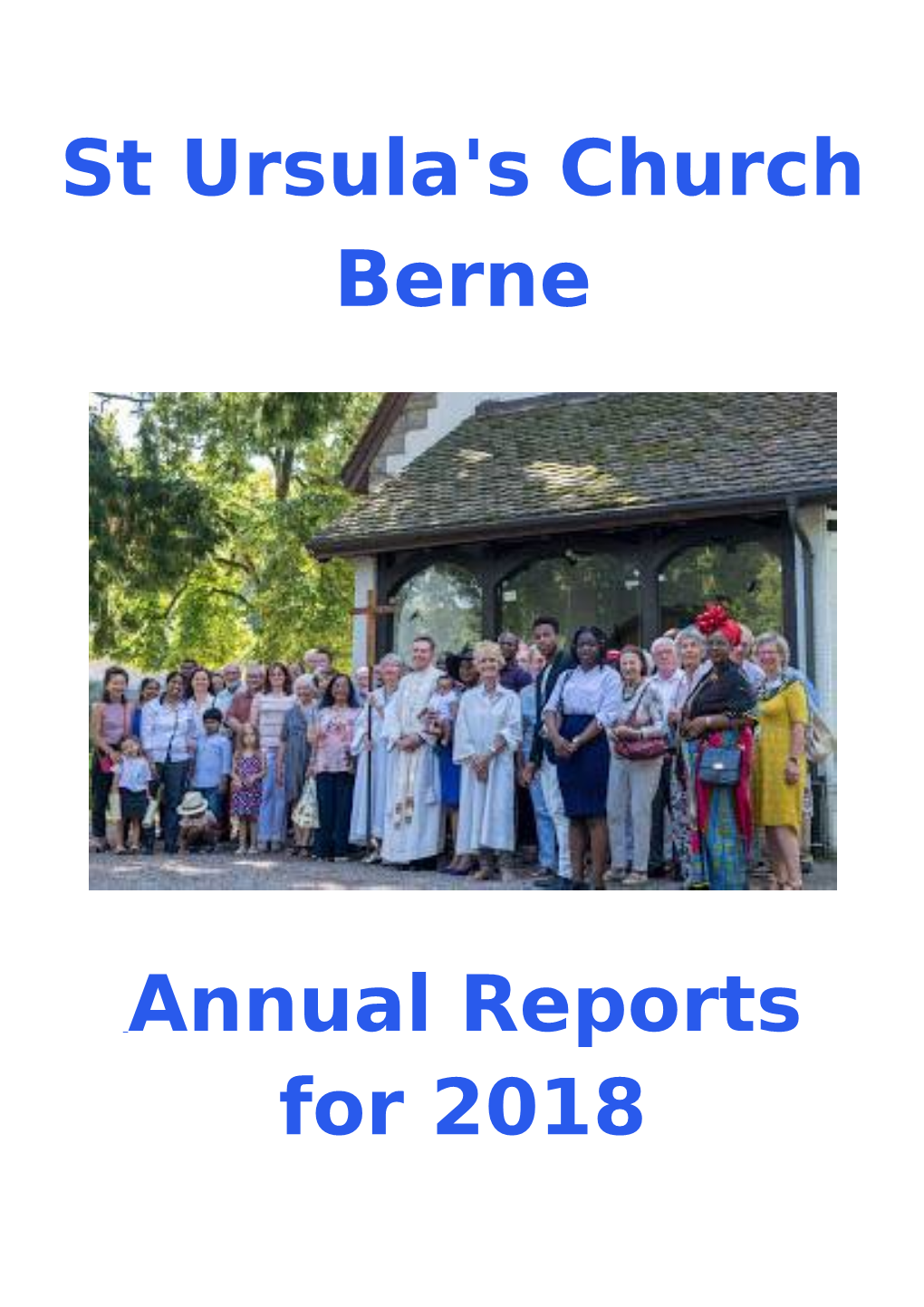 St Ursula's Church Berne Annual Reports for 2018