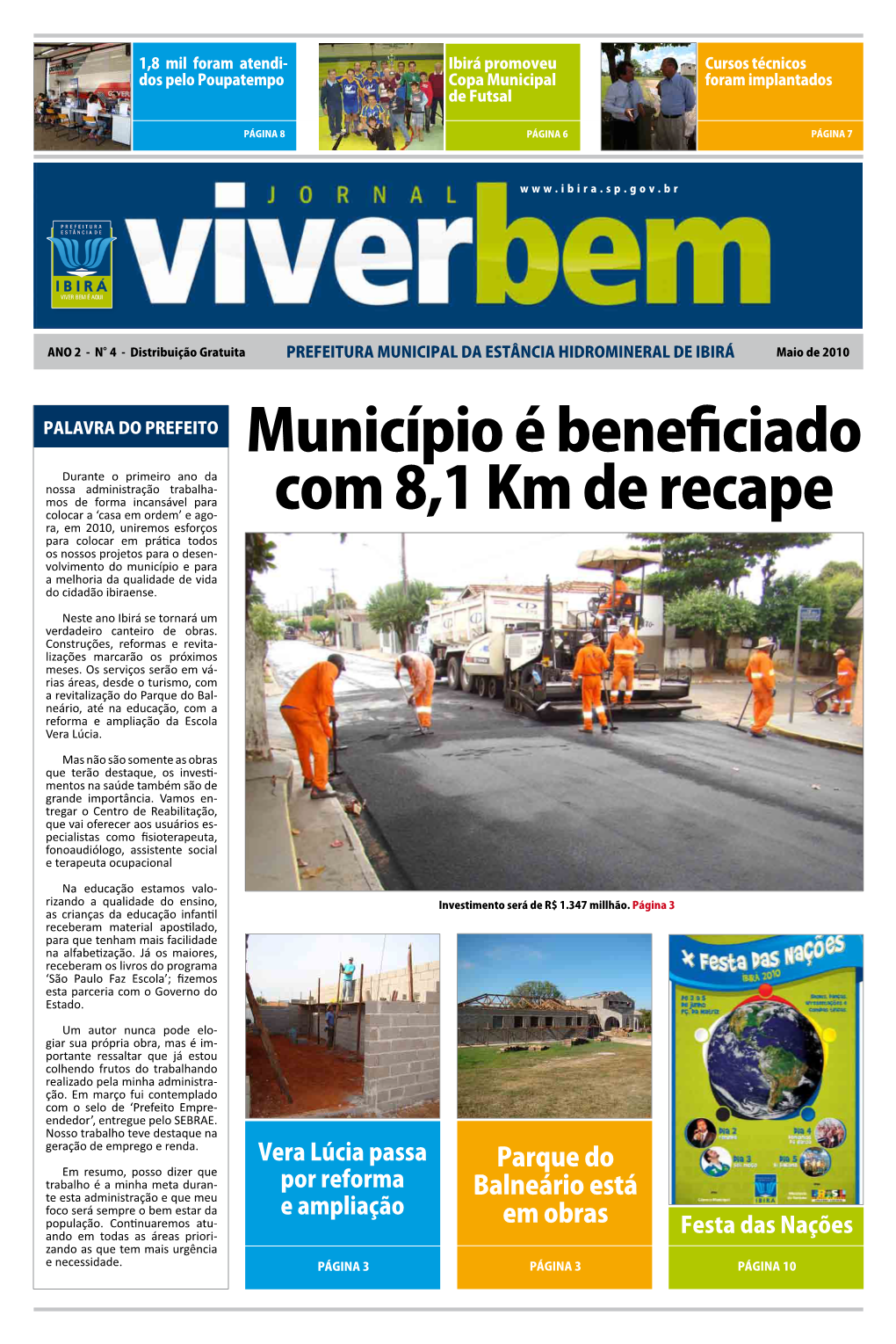 Município É Beneficiado Com 8,1 Km De Recape