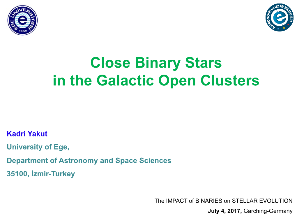 Close Binary Stars in the Galactic Open Clusters