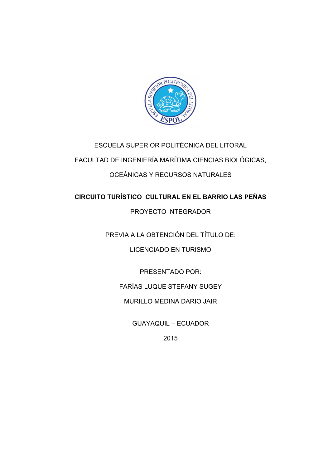 Escuela Superior Politécnica Del Litoral Facultad De