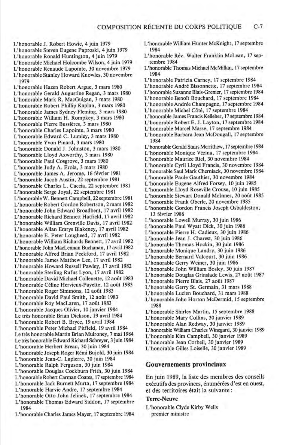 Composition Récente Du Corps Politique C-7 L