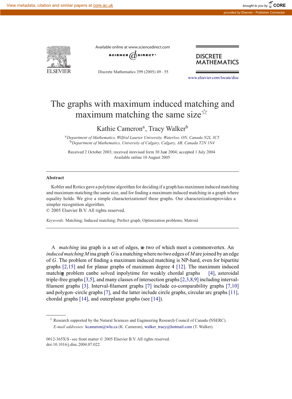 The Graphs with Maximum Induced Matching and Maximum Matching