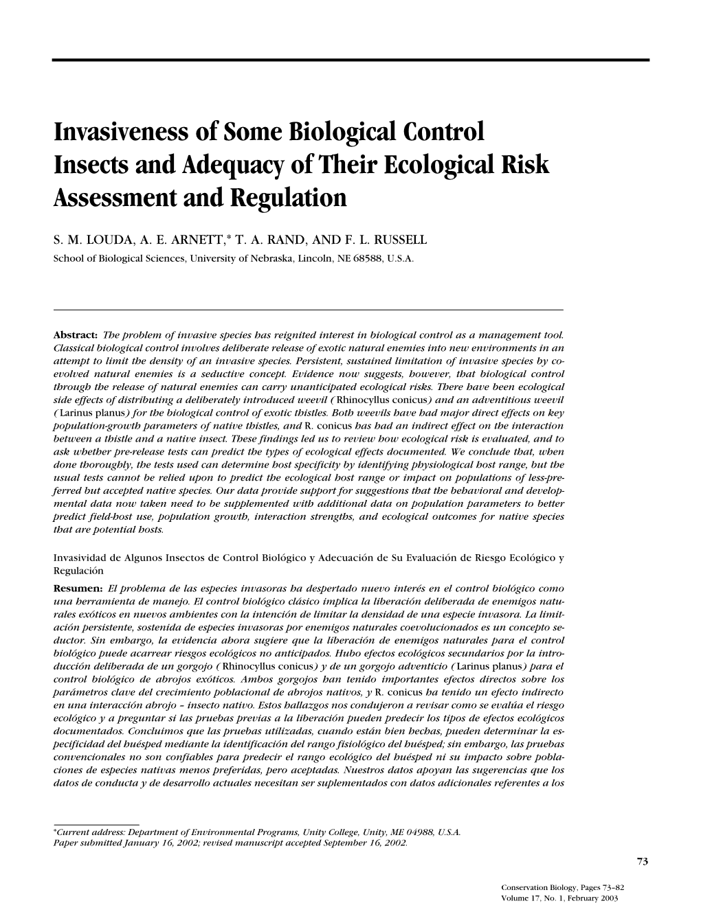 Invasiveness of Some Biological Control Insects and Adequacy of Their Ecological Risk Assessment and Regulation