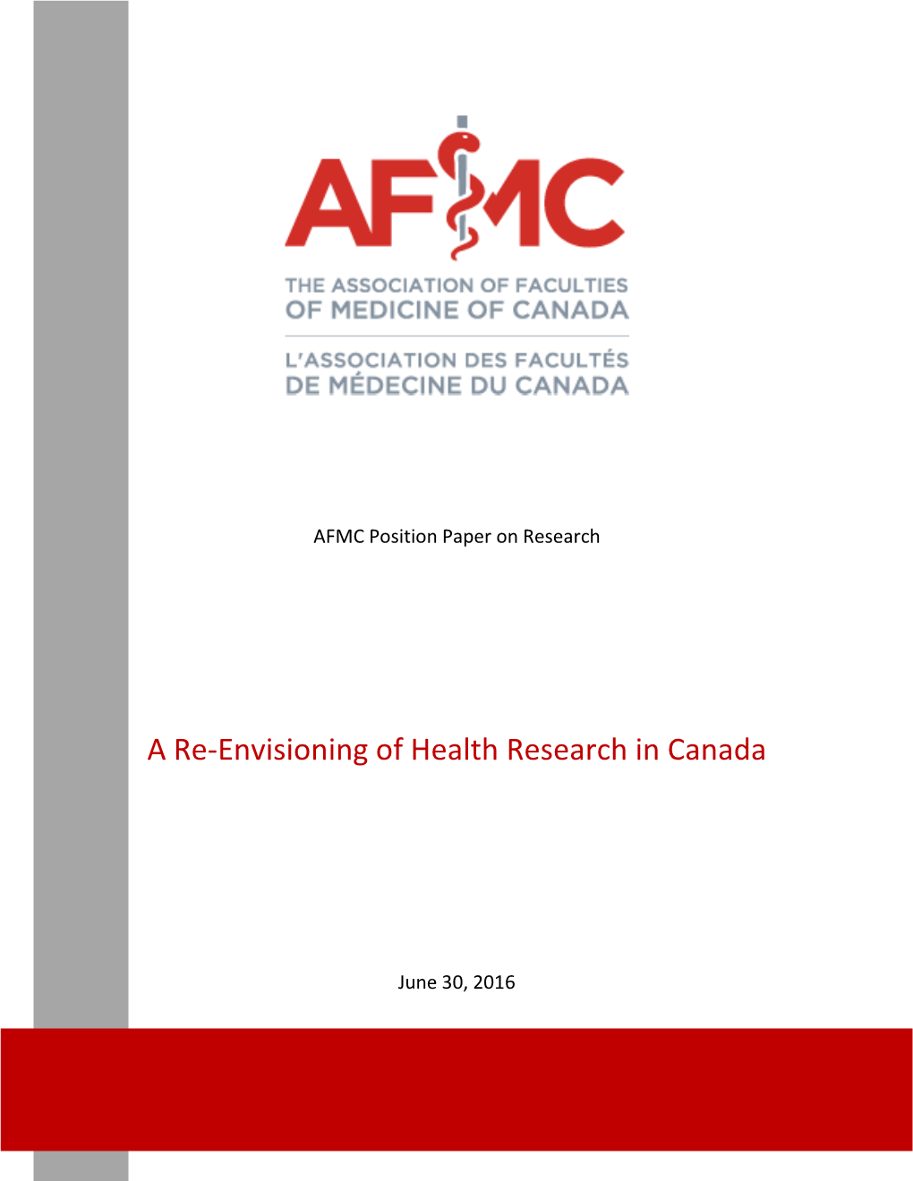 A Re-Envisioning of Health Research in Canada