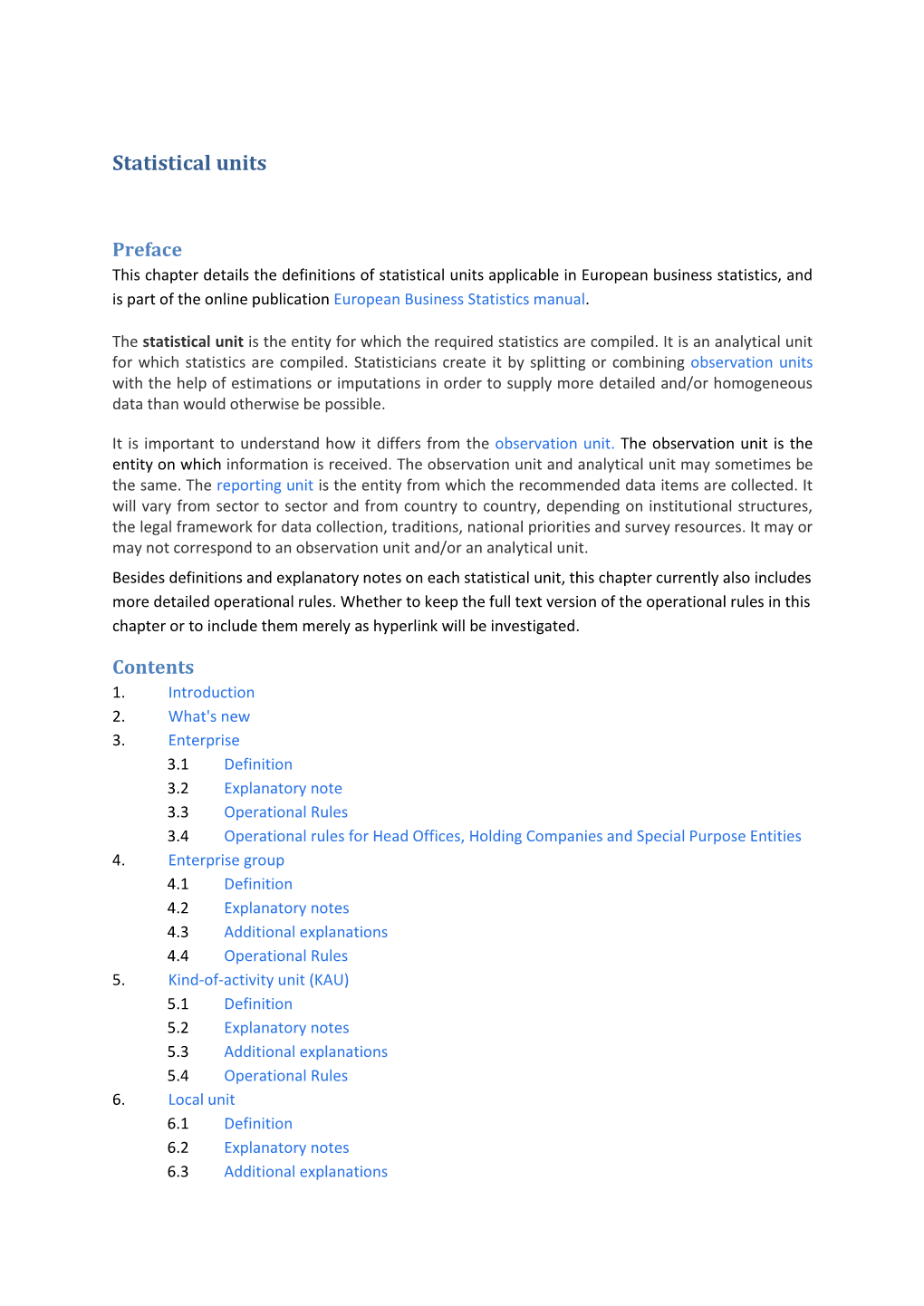 Statistical Units