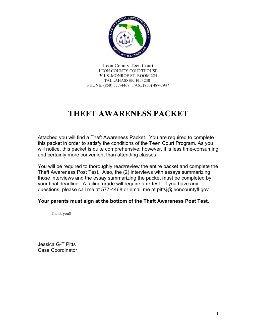 Theft Awareness Packet