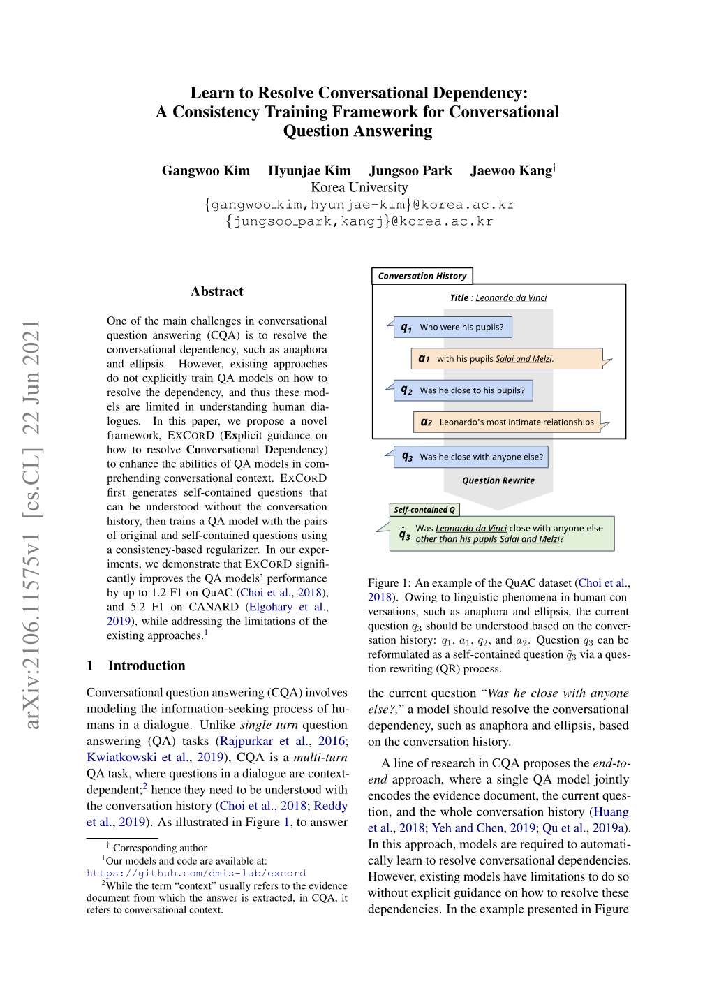 Arxiv:2106.11575V1 [Cs.CL] 22 Jun 2021 Mans in a Dialogue