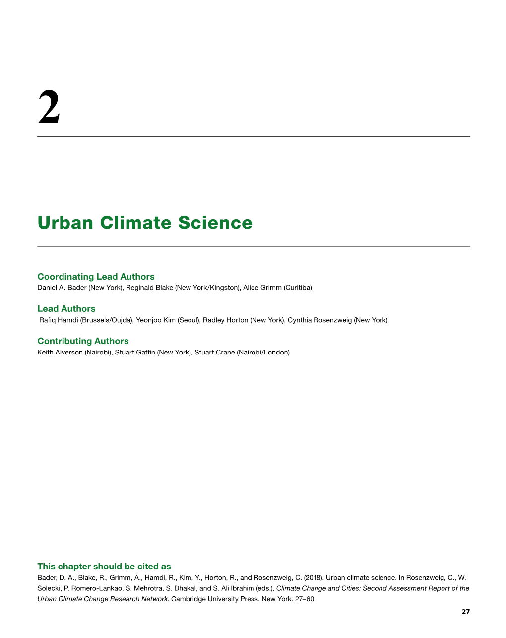 Urban Climate Science