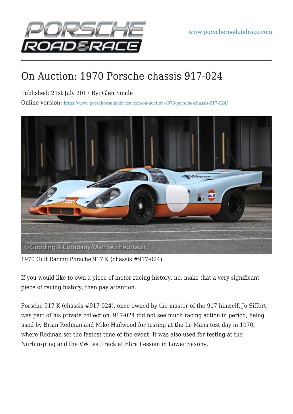 1970 Porsche Chassis 917-024