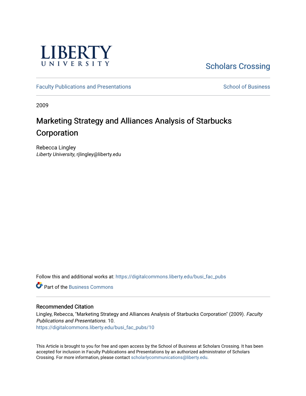 Marketing Strategy and Alliances Analysis of Starbucks Corporation