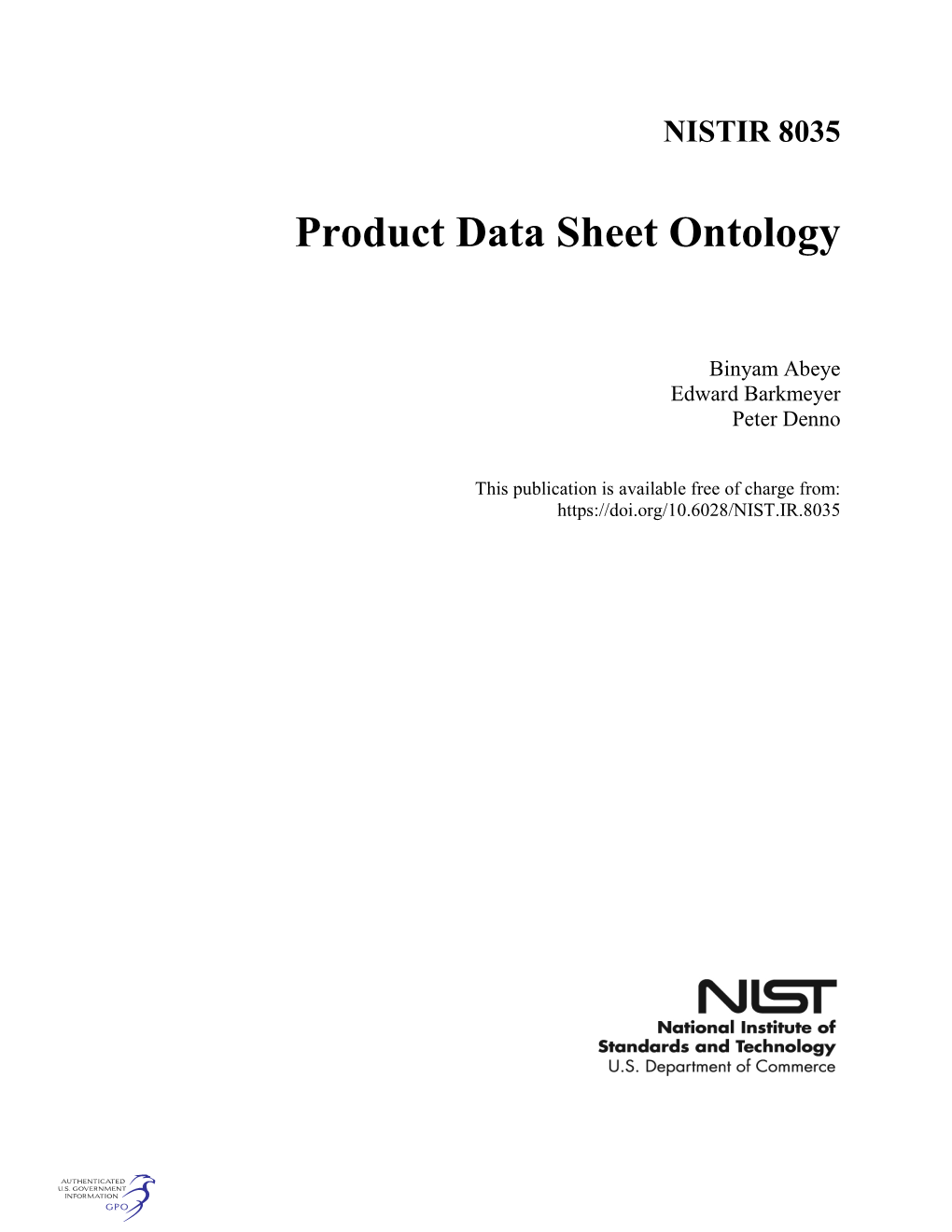 Product Data Sheet Ontology