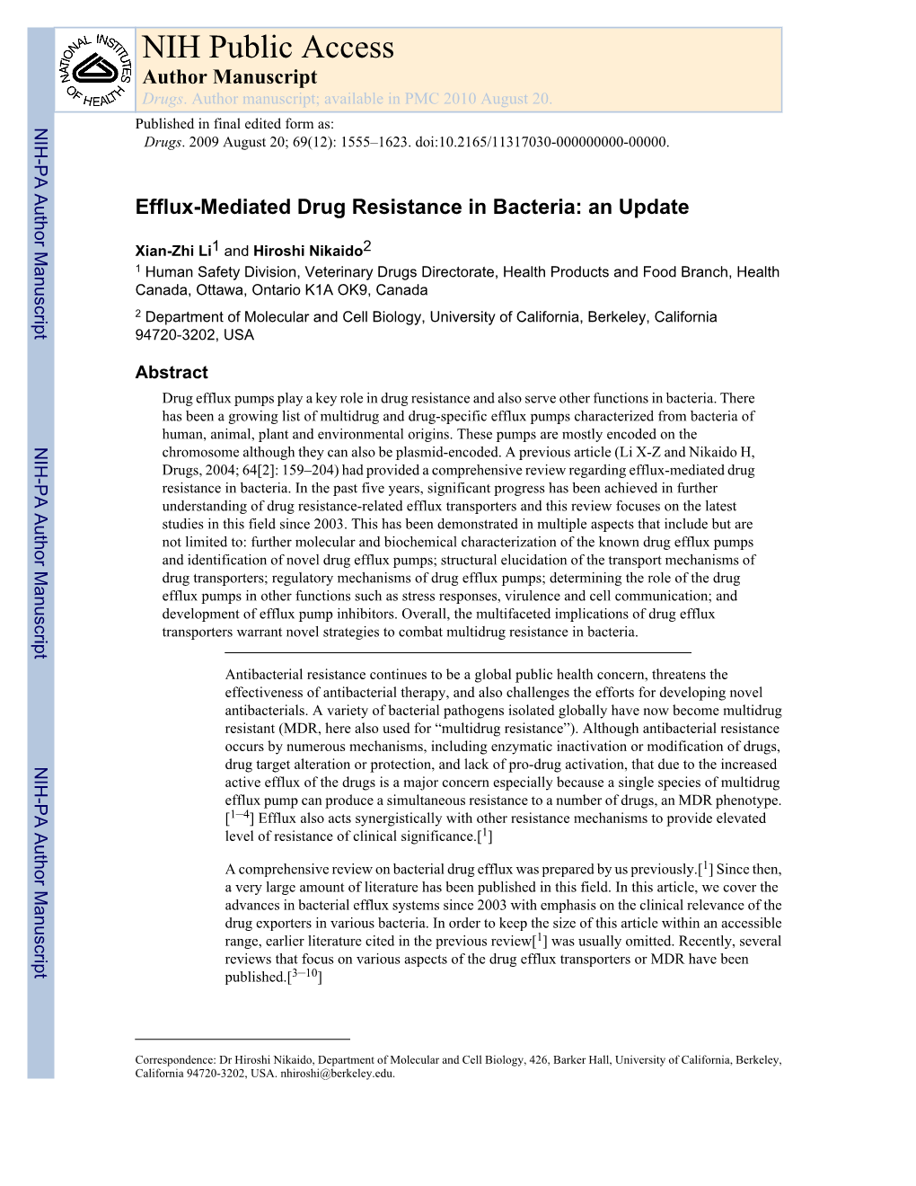 NIH Public Access Author Manuscript Drugs