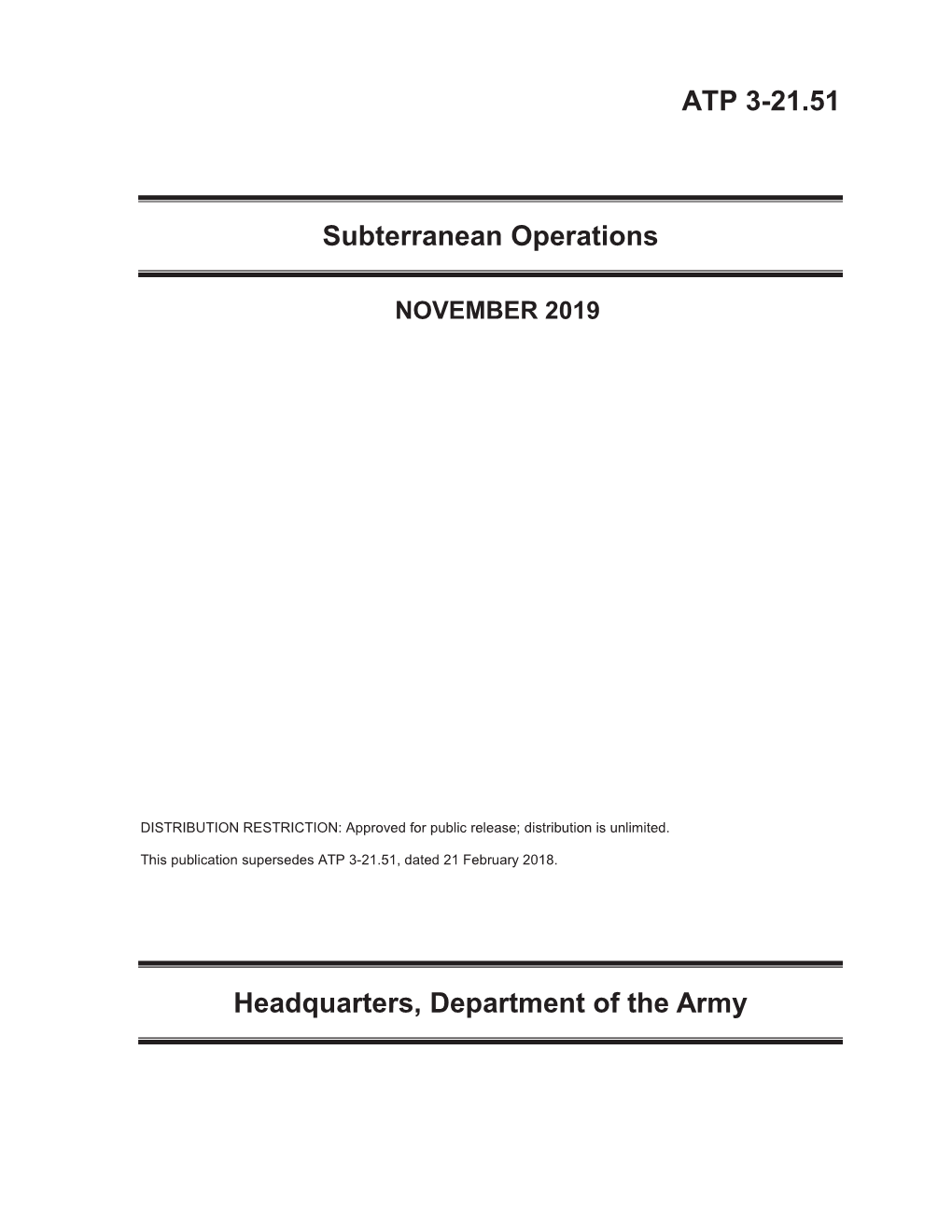 ATP 3-21.51 Subterranean Operations