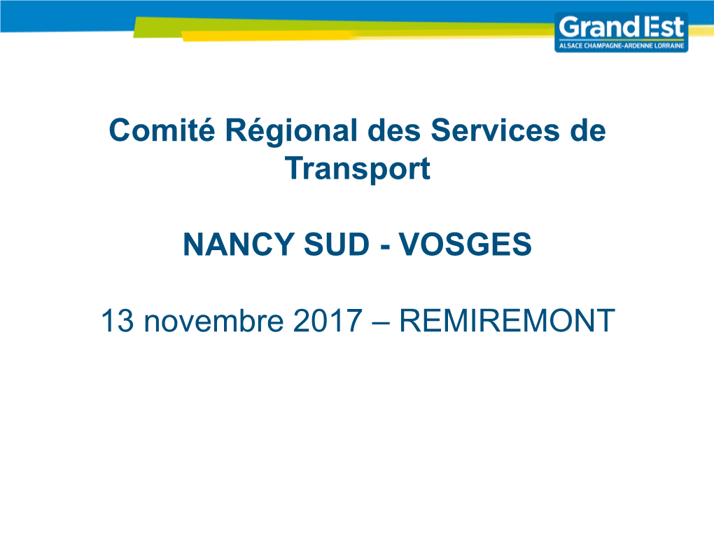 Comité Régional Des Services De Transport NANCY