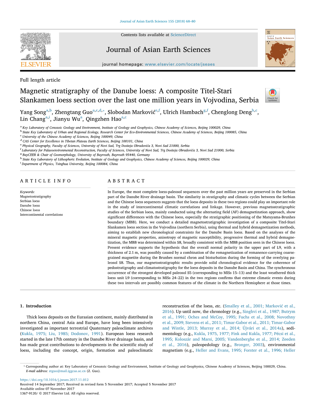 Magnetic Stratigraphy of the Danube Loess a Composite Titel-Stari