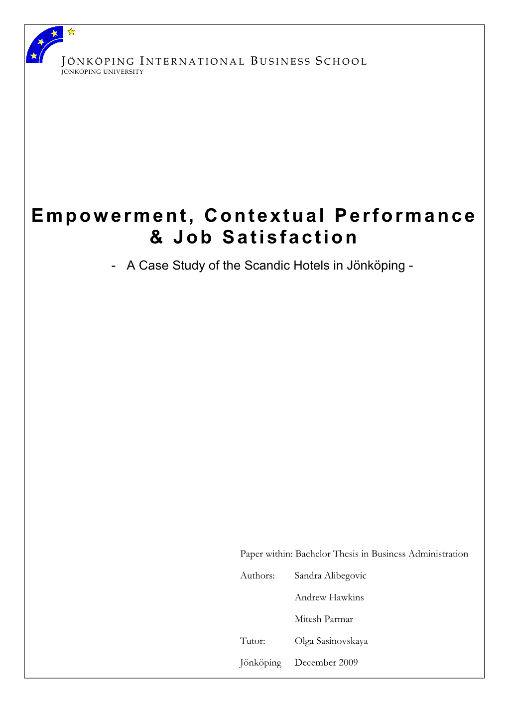 Empowerment, Contextual Performance & Job