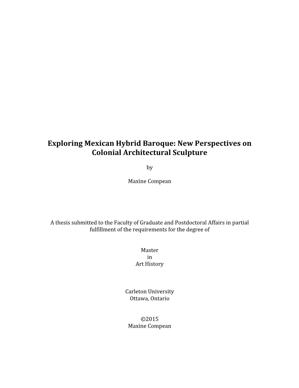 Exploring Mexican Hybrid Baroque: New Perspectives on Colonial Architectural Sculpture