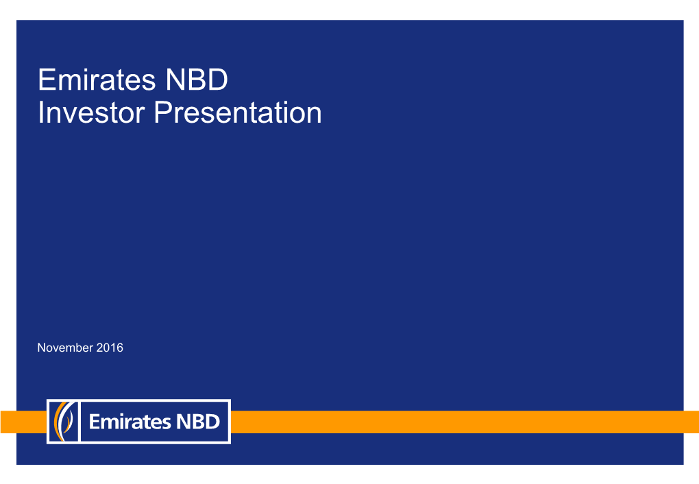 Emirates NBD Investor Presentation