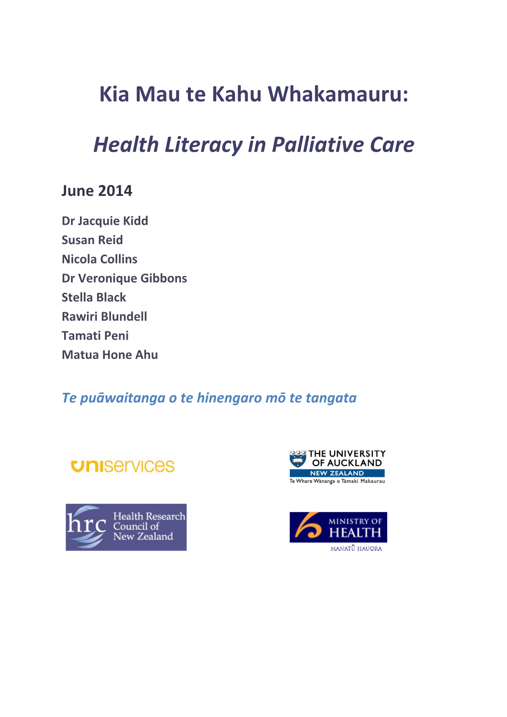 Health Literacy in Palliative Care