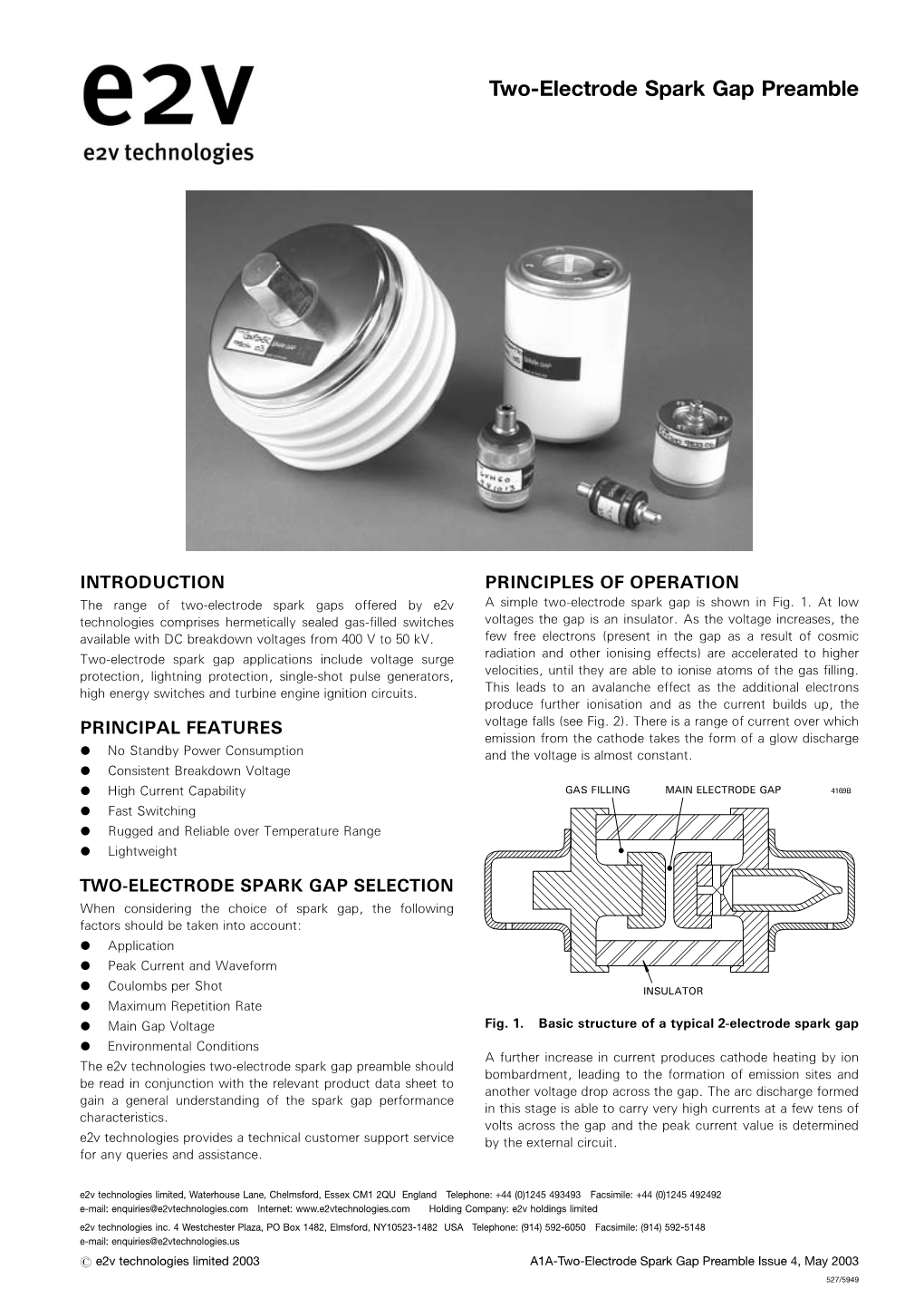 Two-Electrode Spark Gap Preamble