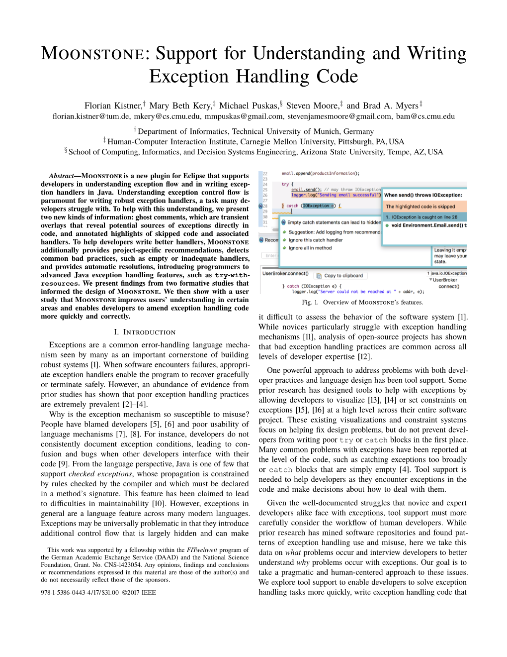 Support for Understanding and Writing Exception Handling Code