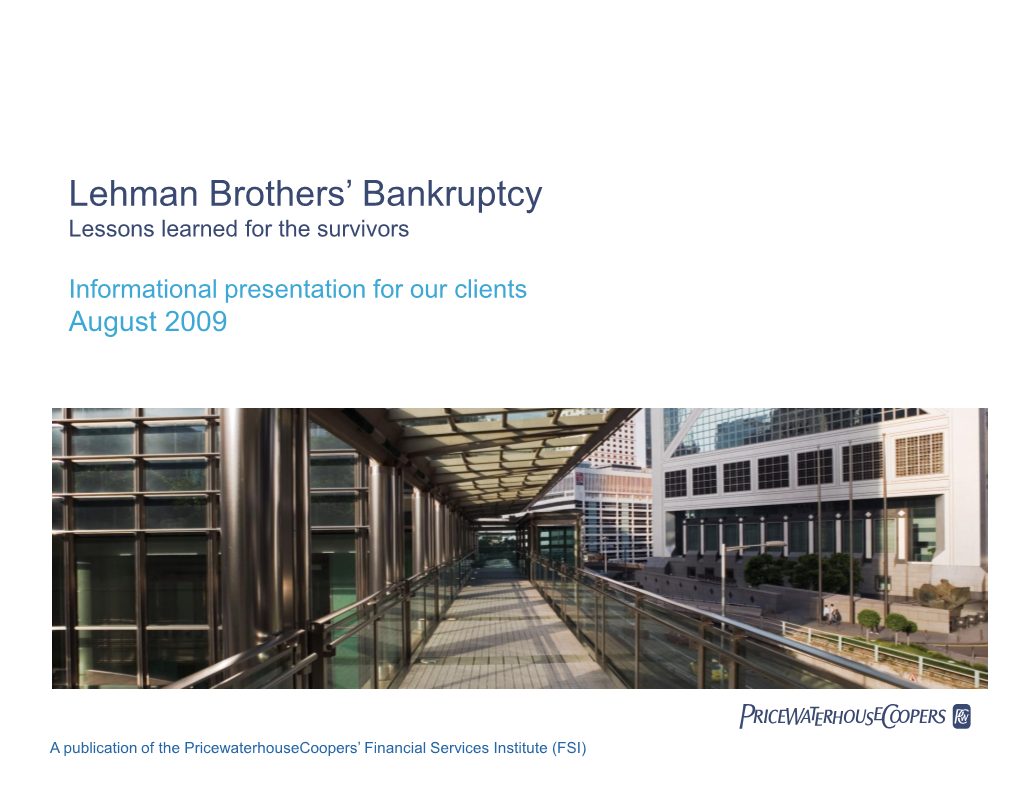Lehman Brothers' Bankruptcy