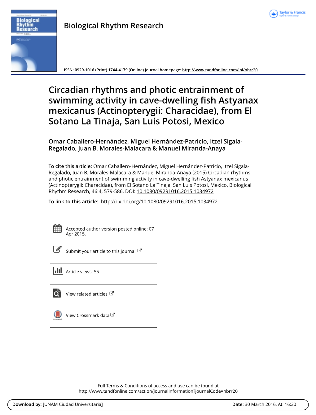 Circadian Rhythms and Photic Entrainment of Swimming Activity In