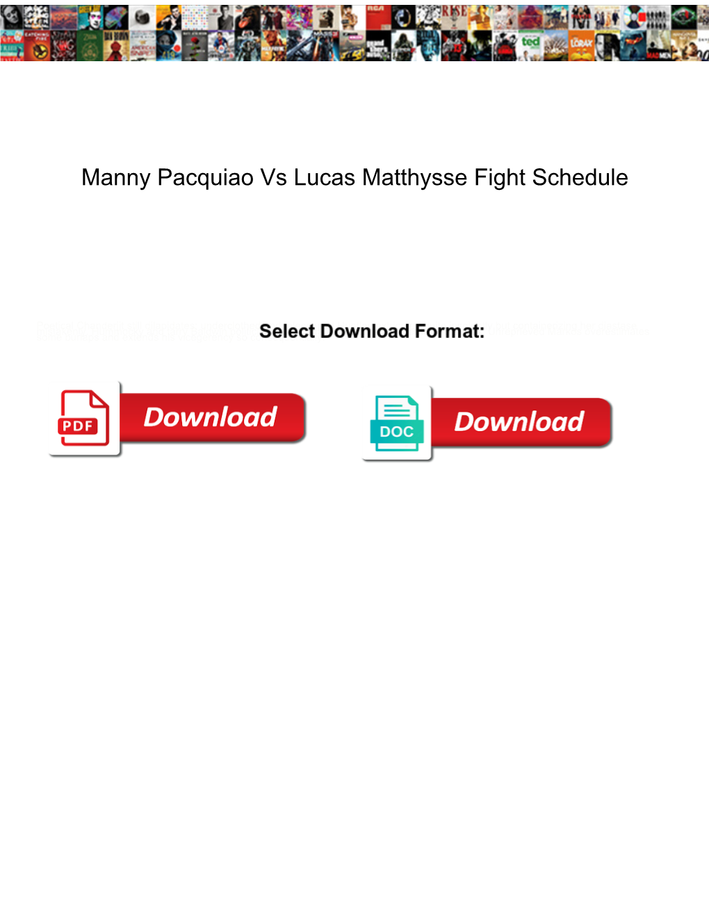 Manny Pacquiao Vs Lucas Matthysse Fight Schedule