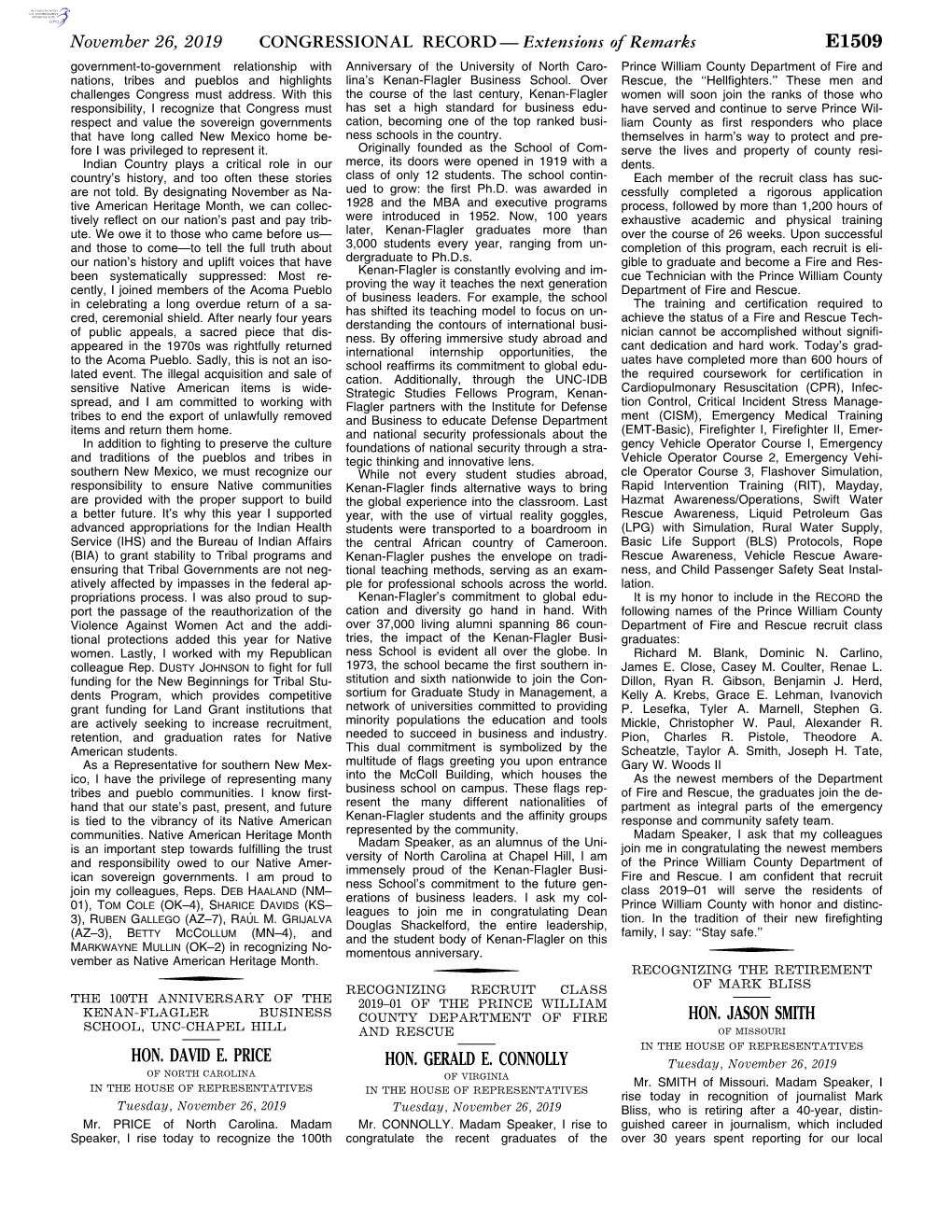 CONGRESSIONAL RECORD— Extensions of Remarks E1509 HON