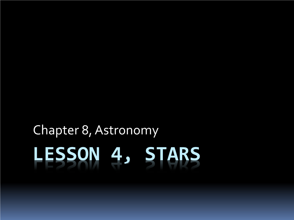 LESSON 4, STARS Objectives