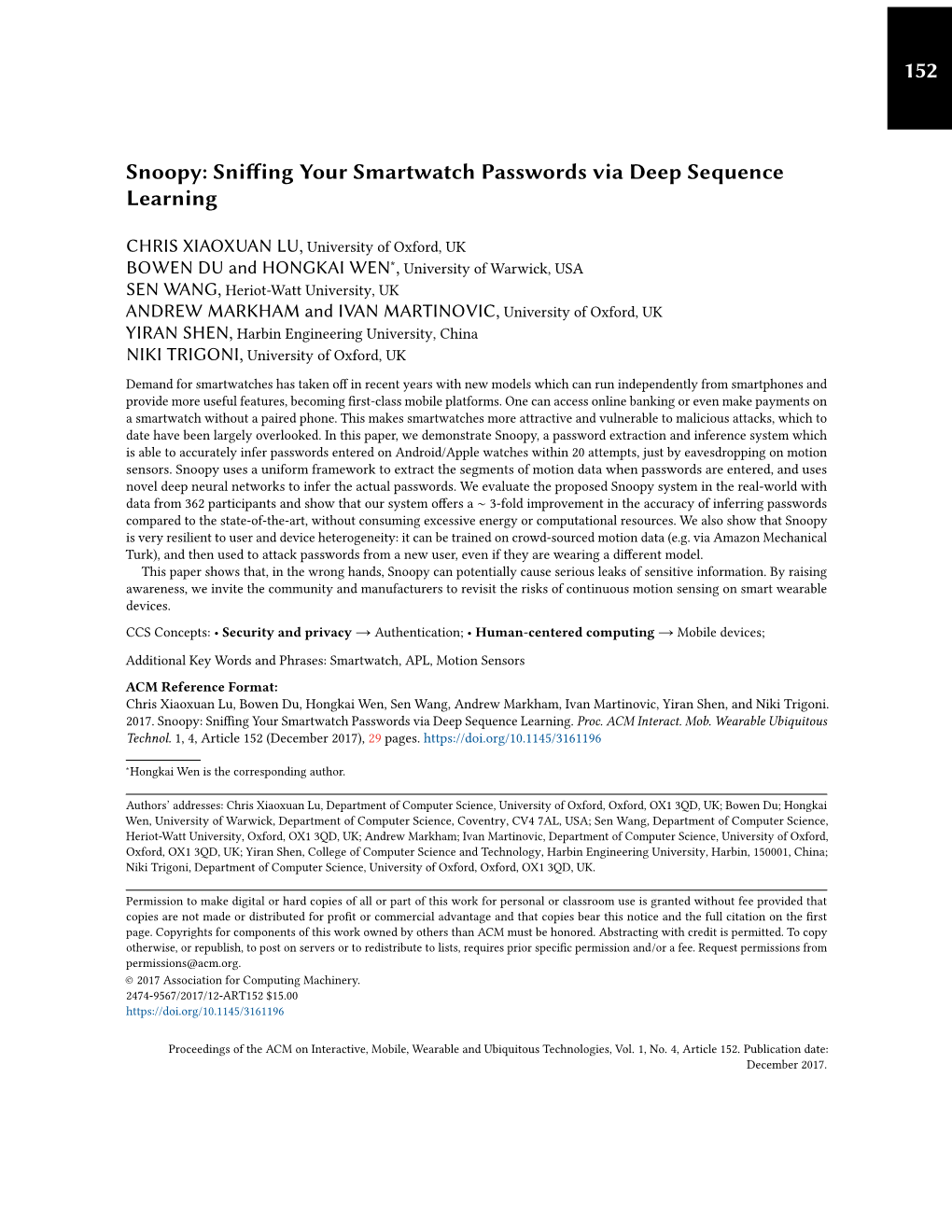 Sniffing Your Smartwatch Passwords Via Deep Sequence Learning