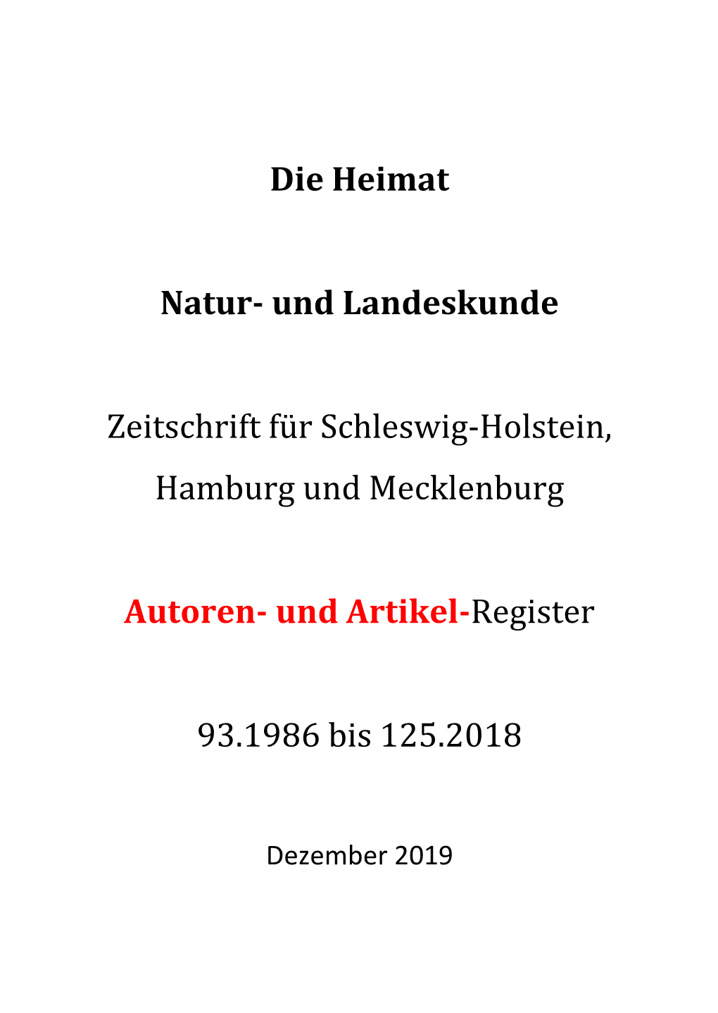 Autoren- Und Artikel-Register