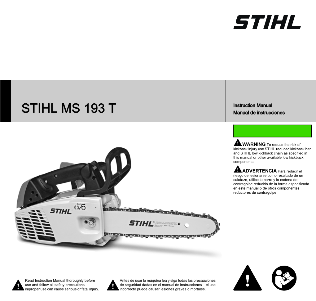 STIHL MS 193 T Owners Instruction Manual