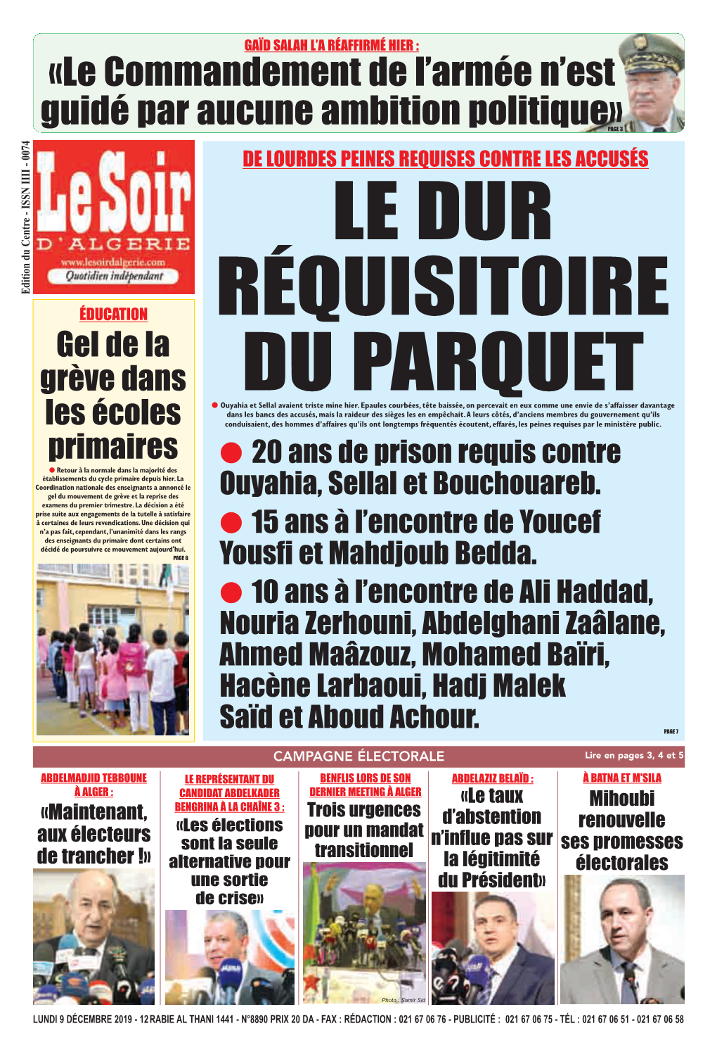 Pdf Le Soir D Algérie Du 2019-12-09