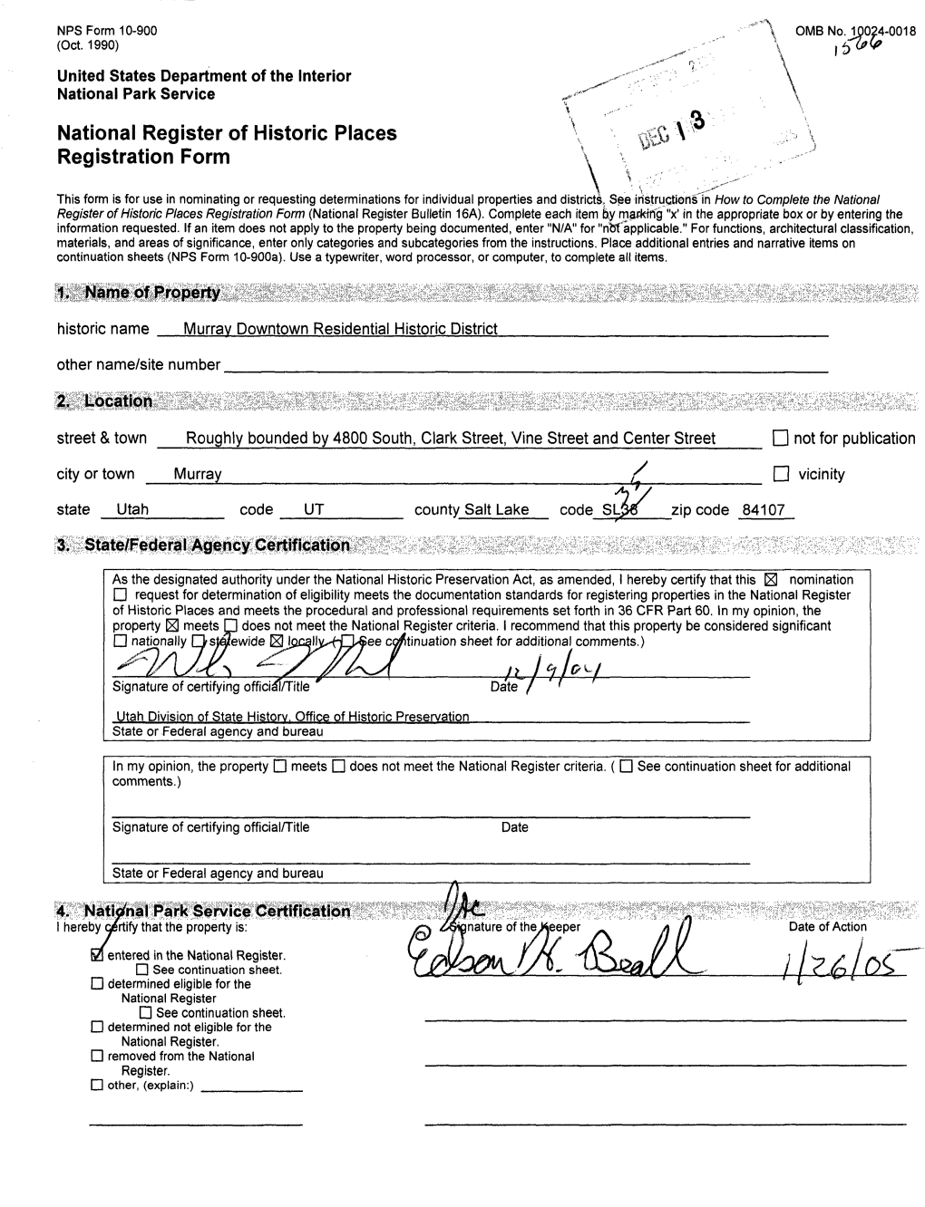 National Register of Historic Places Registration Form (National Register Bulletin 16A)