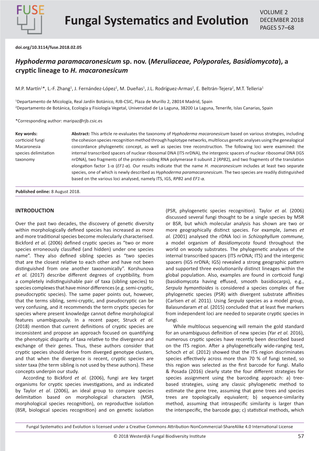 <I>Hyphoderma Paramacaronesicum