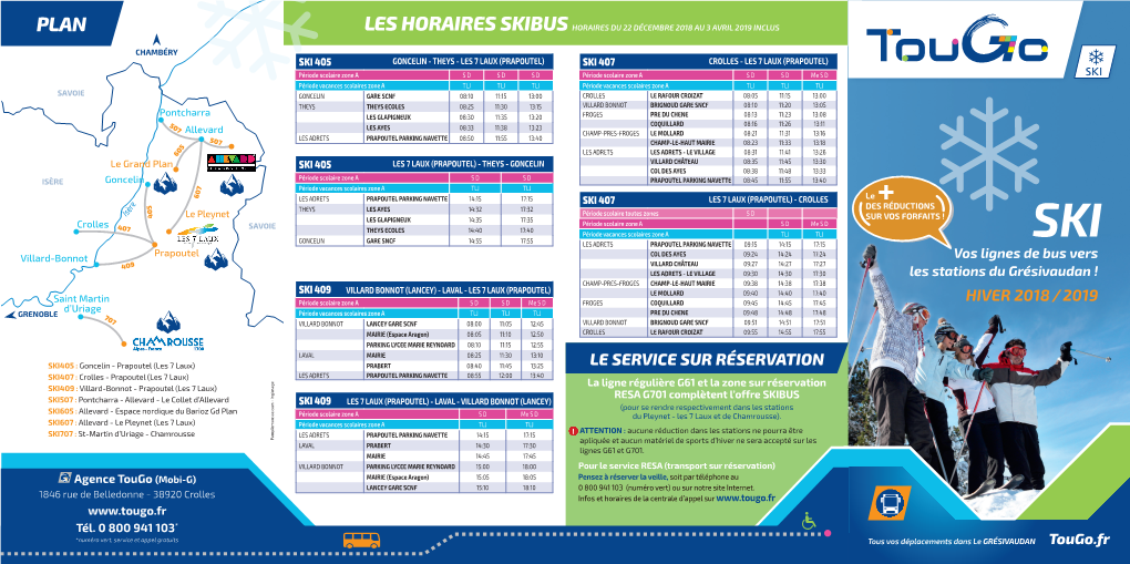 Hiver 2018 / 2019 Le Service Sur Réservation
