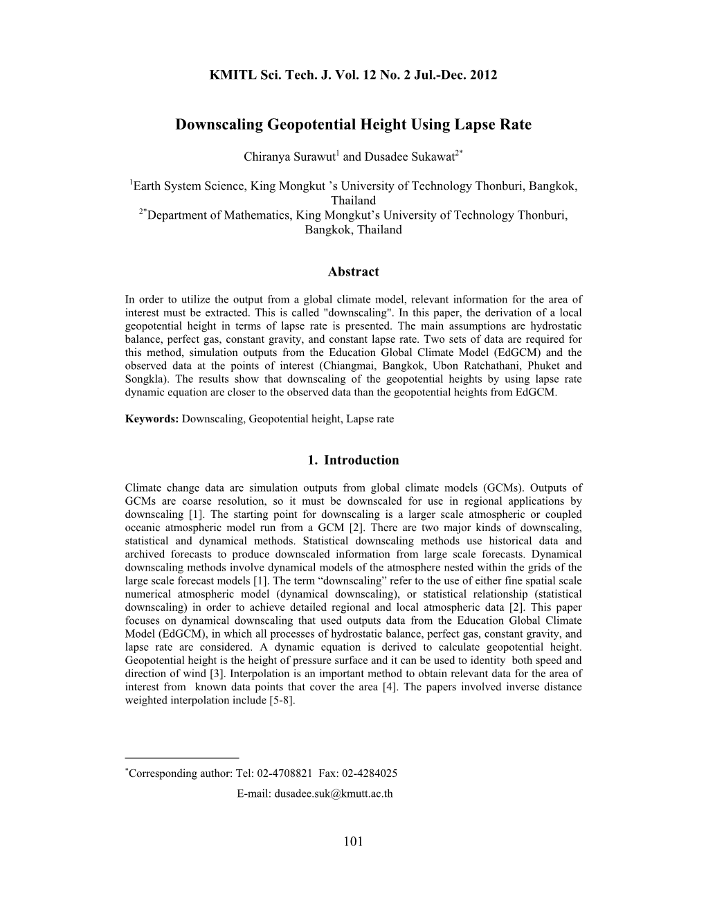 Downscaling Geopotential Height Using Lapse Rate