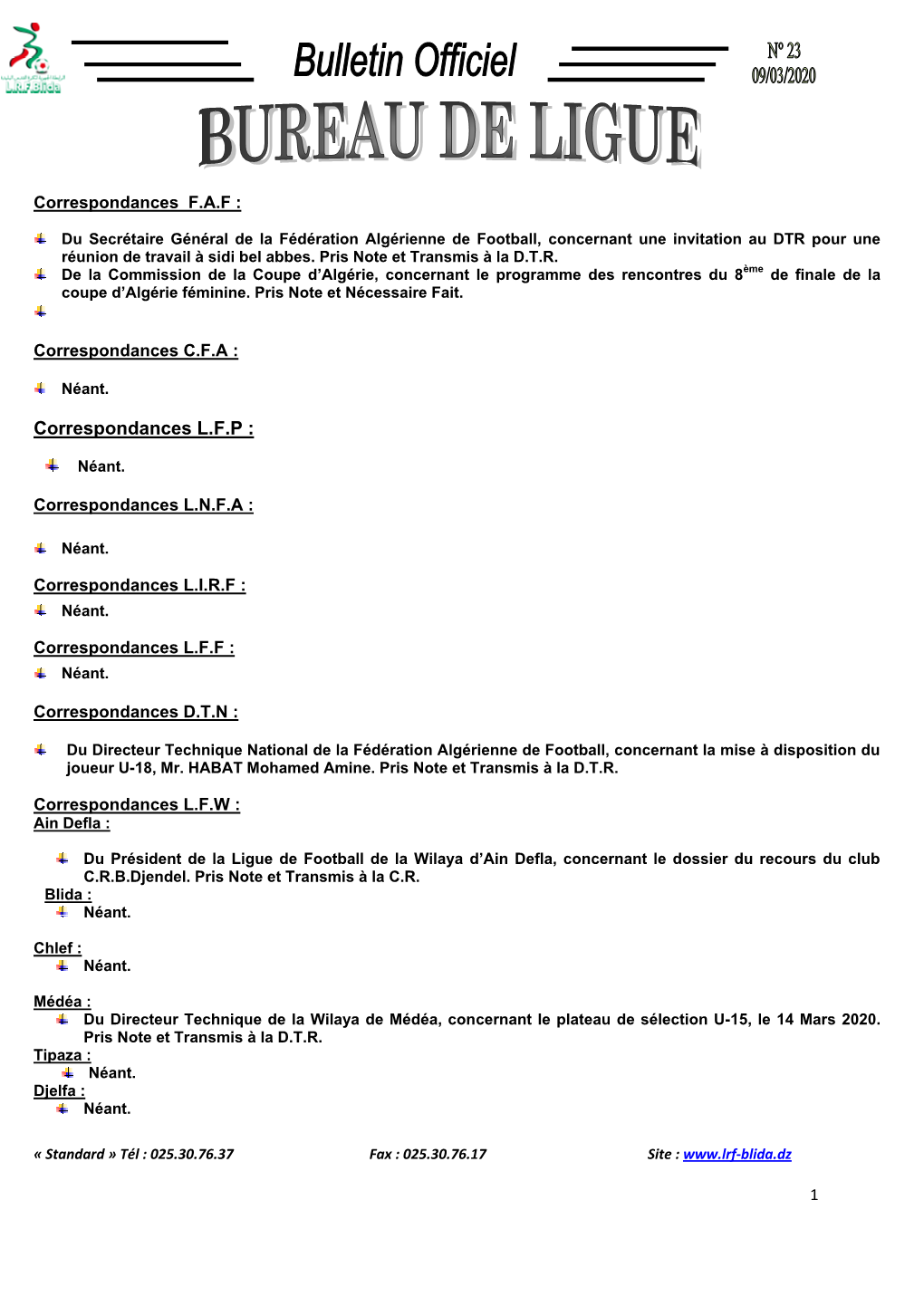 Correspondances L.F.P