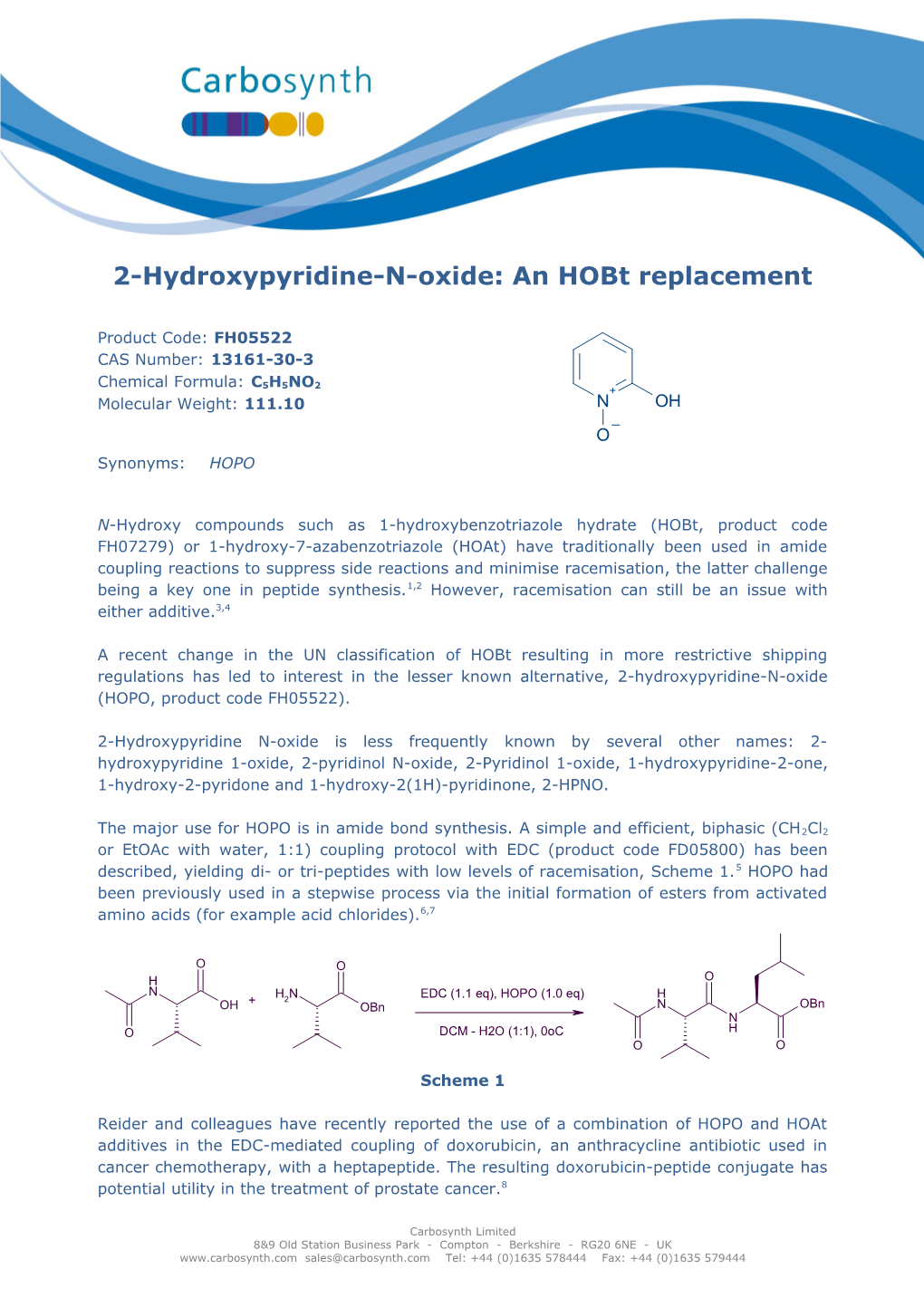 2-Hydroxypyridine-N-Oxide Bulletin