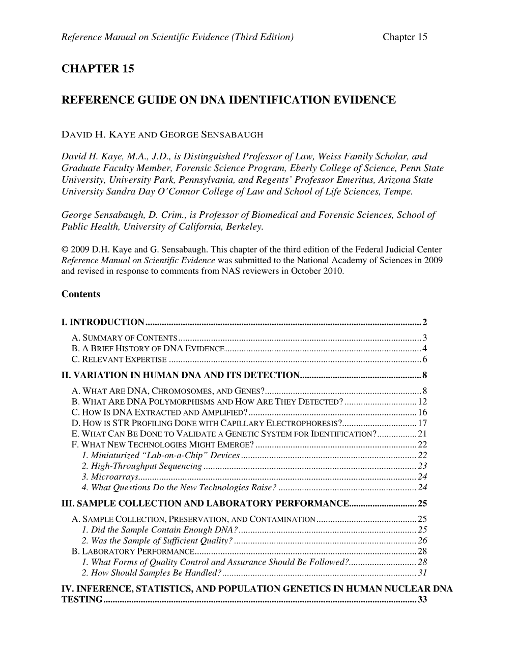 Chapter 15 Reference Guide on Dna Identification